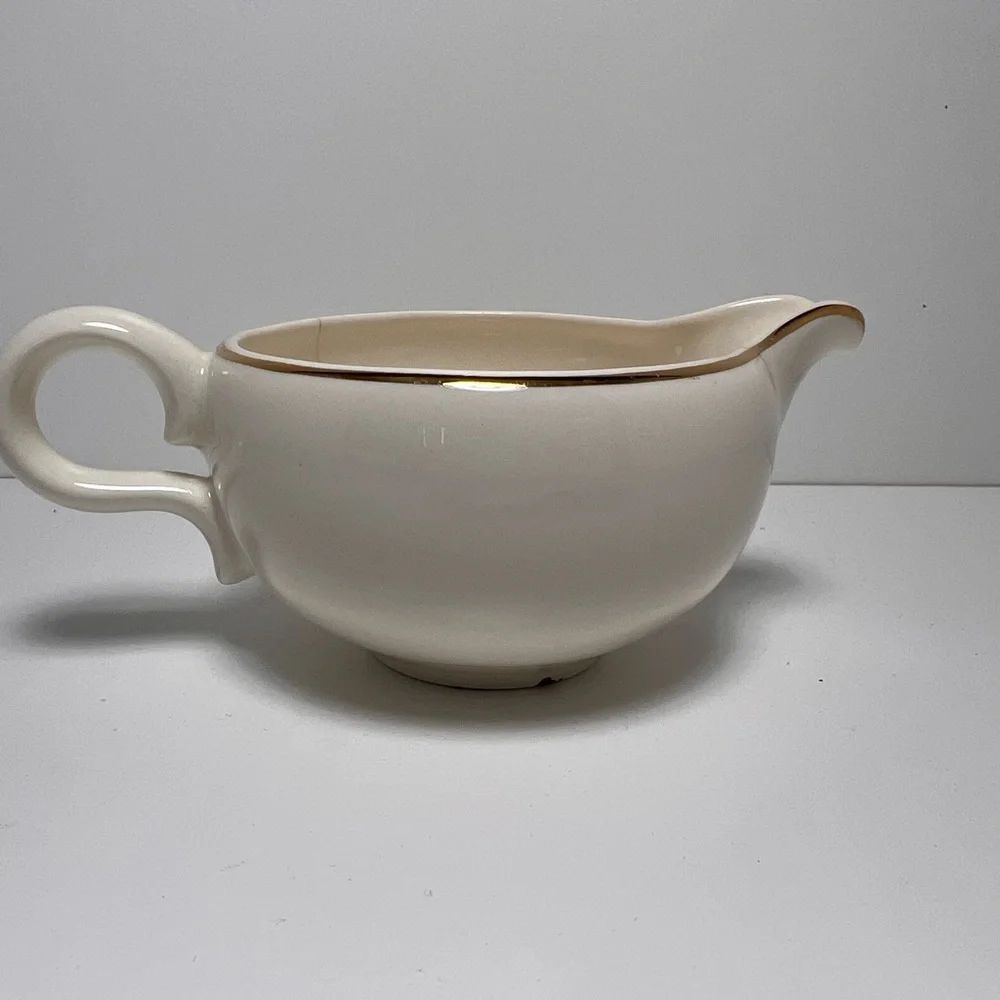 3/$25 SALE! Vintage Homer Laughlin Golden Wheat Cream Gravy‎ Boat with Creamer